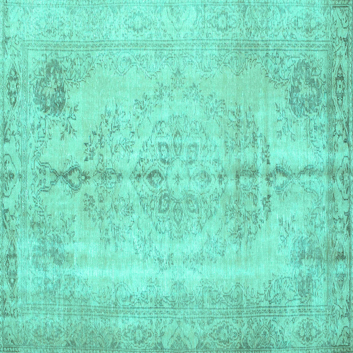 Square Machine Washable Persian Turquoise Traditional Area Rugs, wshtr2074turq