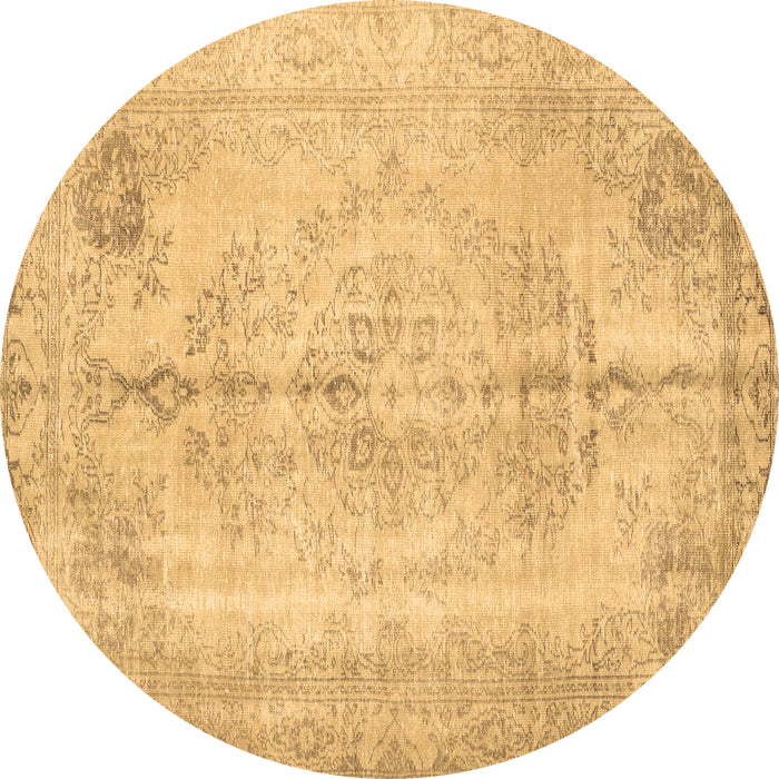 Round Machine Washable Persian Brown Traditional Rug, wshtr2074brn