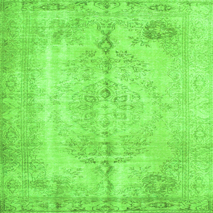 Round Machine Washable Persian Green Traditional Area Rugs, wshtr2074grn