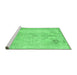 Sideview of Machine Washable Persian Emerald Green Traditional Area Rugs, wshtr2074emgrn