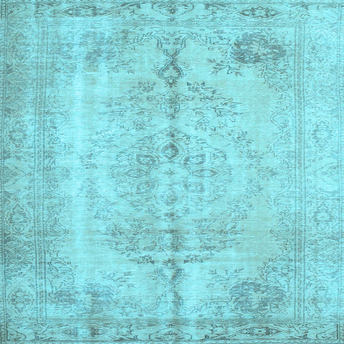 Square Machine Washable Persian Light Blue Traditional Rug, wshtr2074lblu