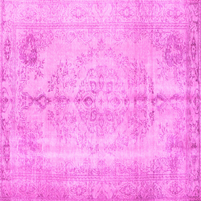 Square Machine Washable Persian Pink Traditional Rug, wshtr2074pnk