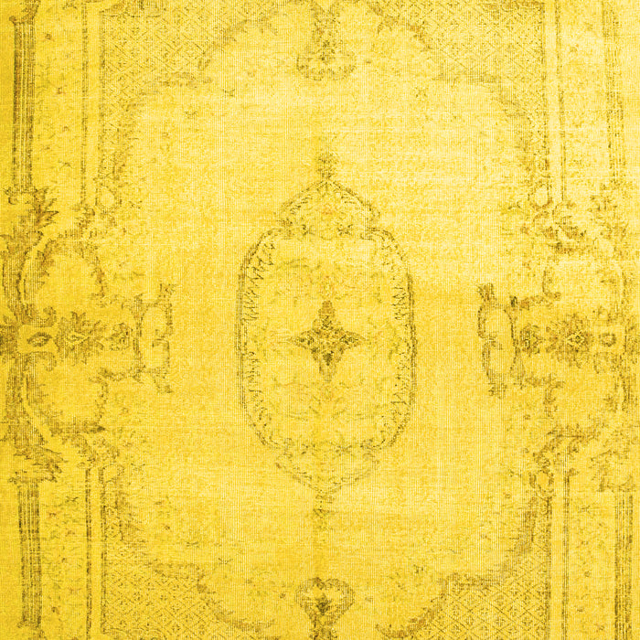 Machine Washable Persian Yellow Traditional Rug, wshtr2075yw