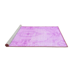 Sideview of Machine Washable Persian Purple Traditional Area Rugs, wshtr2075pur