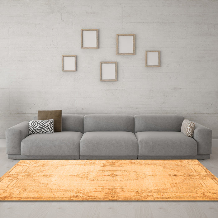 Machine Washable Persian Orange Traditional Area Rugs in a Living Room, wshtr2075org