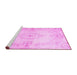 Sideview of Machine Washable Persian Pink Traditional Rug, wshtr2075pnk