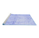 Sideview of Machine Washable Persian Blue Traditional Rug, wshtr2075blu