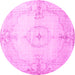 Round Persian Pink Traditional Rug, tr2075pnk