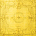 Square Persian Yellow Traditional Rug, tr2075yw