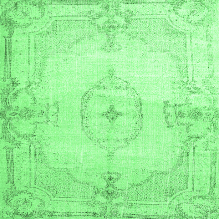 Square Persian Emerald Green Traditional Rug, tr2075emgrn