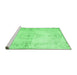 Sideview of Machine Washable Persian Emerald Green Traditional Area Rugs, wshtr2075emgrn