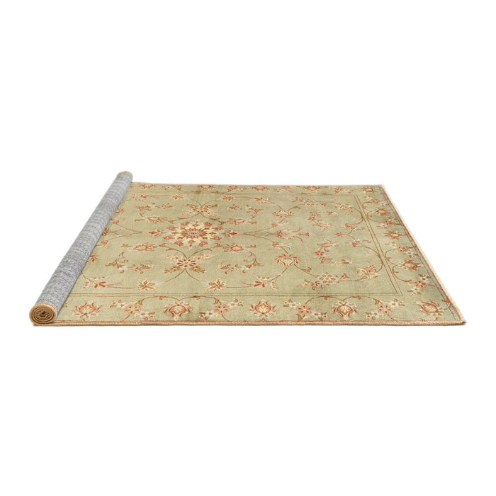 Sideview of Machine Washable Traditional Brown Gold Rug, wshtr2076