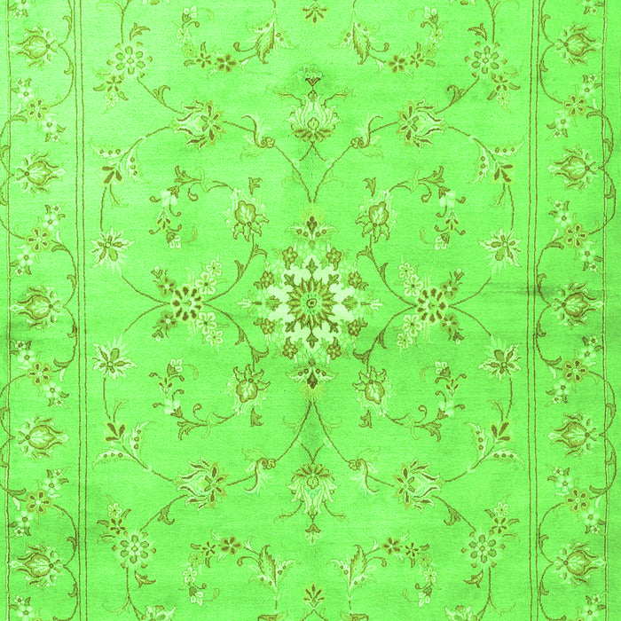 Serging Thickness of Machine Washable Persian Green Traditional Area Rugs, wshtr2076grn
