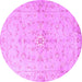 Round Persian Purple Traditional Rug, tr2076pur