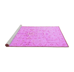 Sideview of Machine Washable Persian Purple Traditional Area Rugs, wshtr2076pur