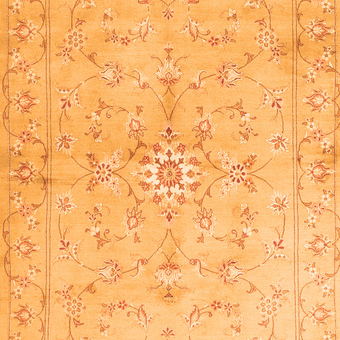 Serging Thickness of Machine Washable Persian Orange Traditional Area Rugs, wshtr2076org