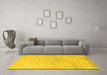 Machine Washable Persian Yellow Traditional Rug in a Living Room, wshtr2076yw