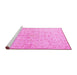 Sideview of Machine Washable Persian Pink Traditional Rug, wshtr2076pnk