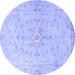 Round Persian Blue Traditional Rug, tr2076blu