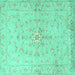 Square Persian Turquoise Traditional Rug, tr2076turq