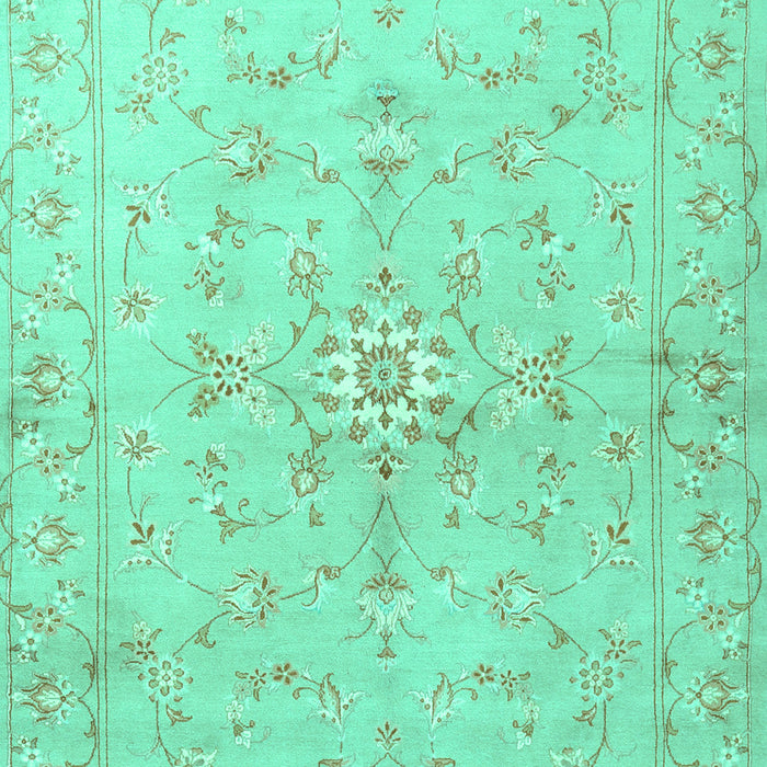 Machine Washable Persian Turquoise Traditional Area Rugs, wshtr2076turq