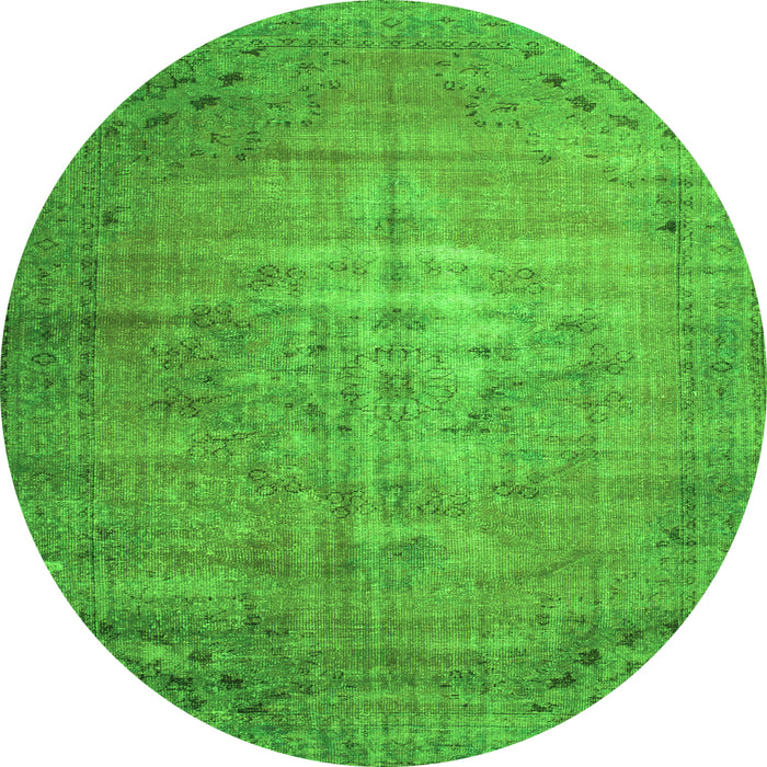 Square Persian Green Traditional Rug, tr2077grn