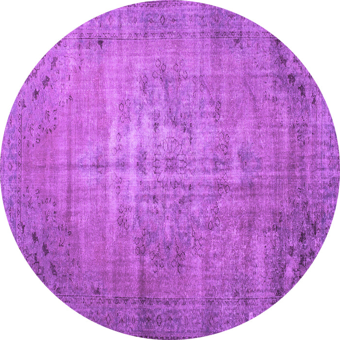 Round Persian Purple Traditional Rug, tr2077pur