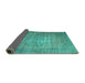Sideview of Persian Turquoise Traditional Rug, tr2077turq