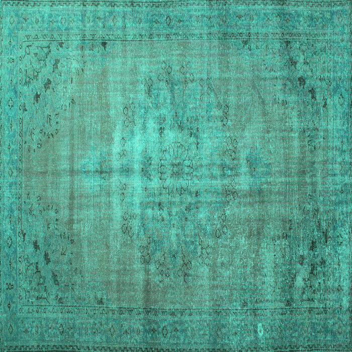 Square Persian Turquoise Traditional Rug, tr2077turq