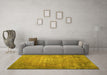 Machine Washable Persian Yellow Traditional Rug in a Living Room, wshtr2077yw