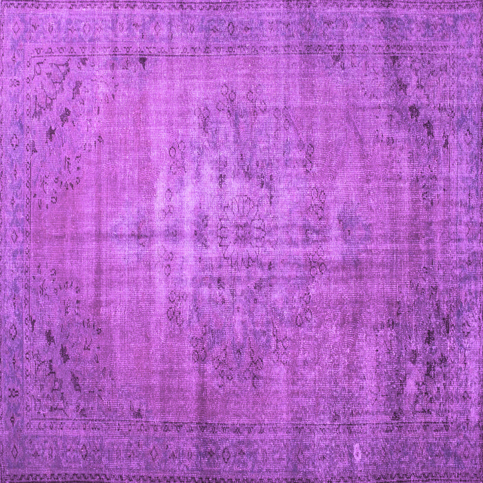 Square Machine Washable Persian Purple Traditional Area Rugs, wshtr2077pur