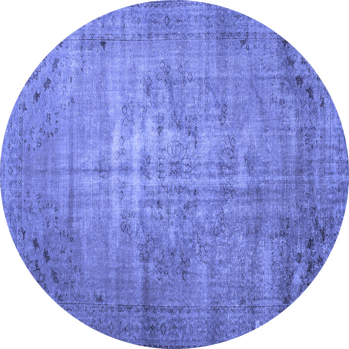 Round Persian Blue Traditional Rug, tr2077blu