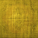 Square Machine Washable Persian Yellow Traditional Rug, wshtr2077yw