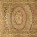 Square Medallion Brown Traditional Rug, tr2078brn