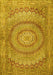 Medallion Yellow Traditional Rug, tr2078yw