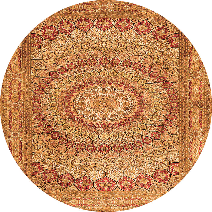 Square Medallion Orange Traditional Rug, tr2078org