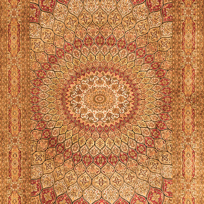 Medallion Orange Traditional Rug, tr2078org