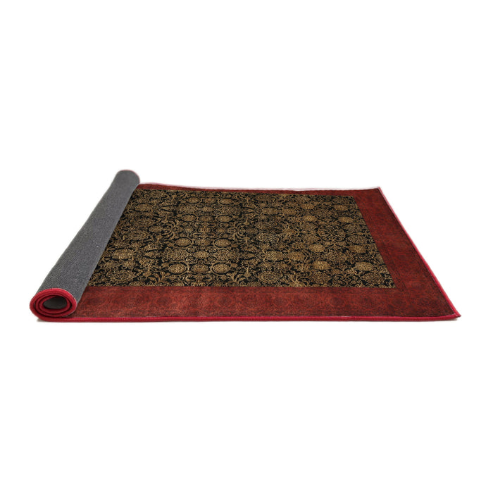 Sideview of Traditional Dark Sienna Brown Persian Rug, tr2079