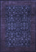 Machine Washable Persian Blue Traditional Rug, wshtr2079blu