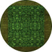 Machine Washable Persian Green Traditional Area Rugs, wshtr2079grn