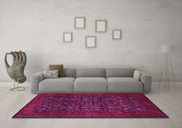 Machine Washable Persian Pink Traditional Rug, wshtr2079pnk