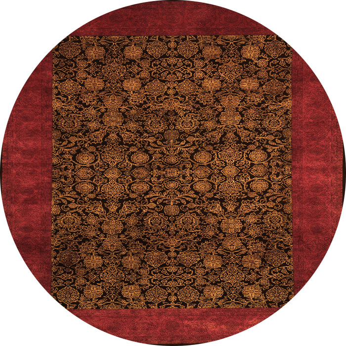 Square Persian Orange Traditional Rug, tr2079org
