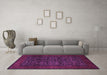 Machine Washable Persian Purple Traditional Area Rugs in a Living Room, wshtr2079pur