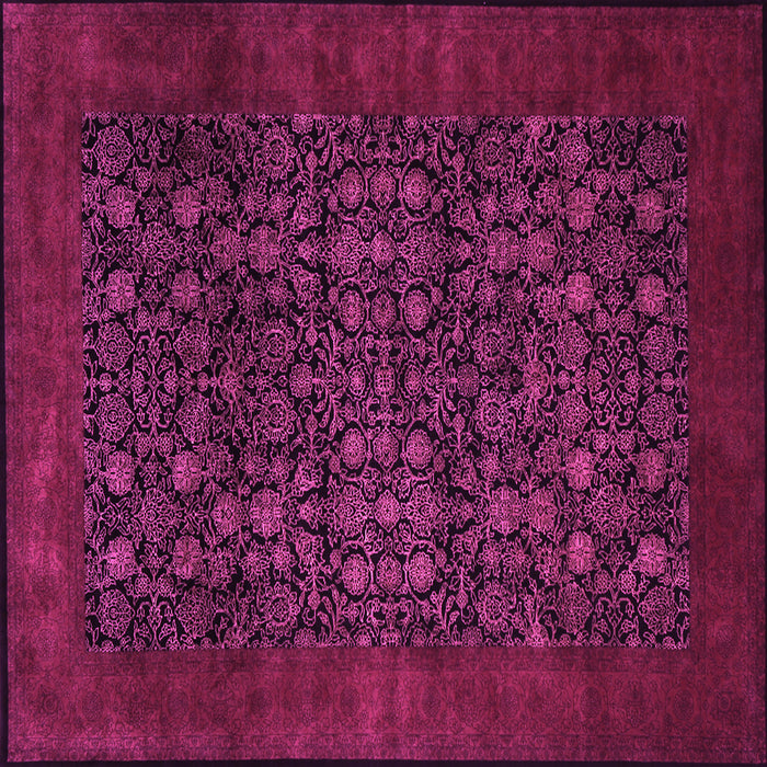 Square Machine Washable Persian Pink Traditional Rug, wshtr2079pnk
