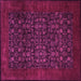 Square Machine Washable Persian Pink Traditional Rug, wshtr2079pnk