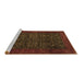 Sideview of Machine Washable Persian Brown Traditional Rug, wshtr2079brn