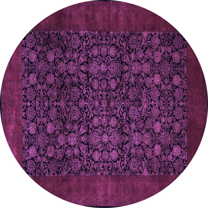 Round Persian Purple Traditional Rug, tr2079pur