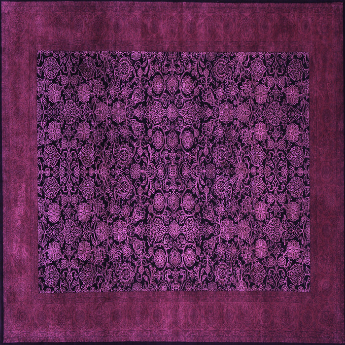 Square Machine Washable Persian Purple Traditional Area Rugs, wshtr2079pur
