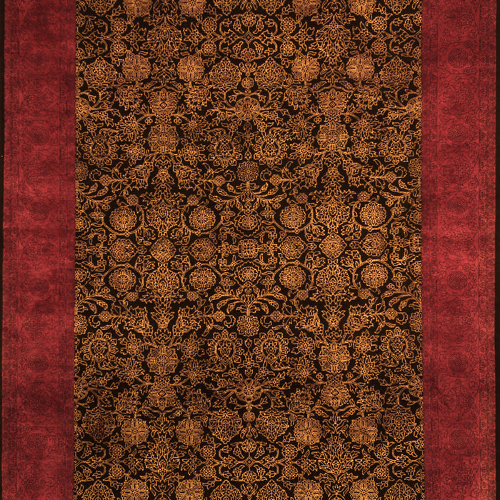 Serging Thickness of Machine Washable Persian Orange Traditional Area Rugs, wshtr2079org