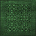 Square Persian Emerald Green Traditional Rug, tr2079emgrn